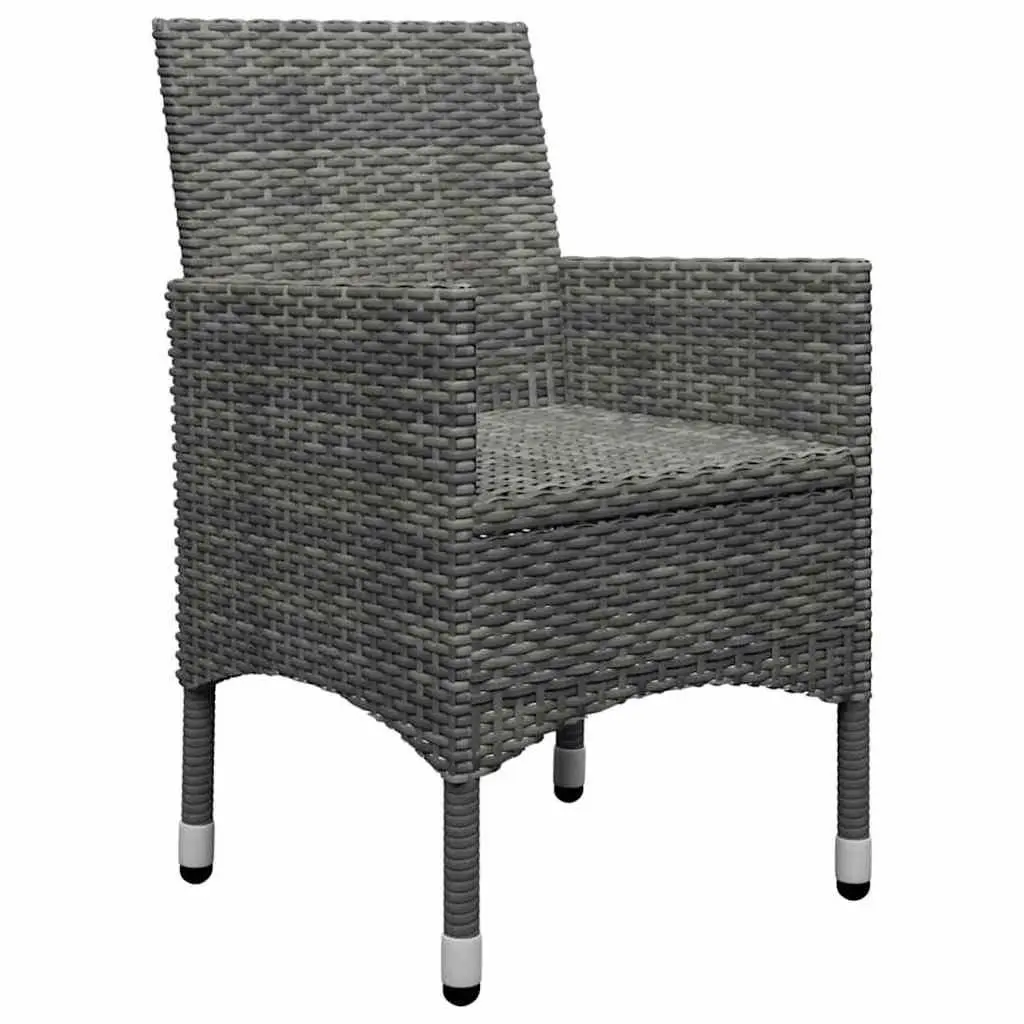 Garden Dining Set Acacia Wood Table Steel Frame 5 Piece Outdoor Chairs Grey