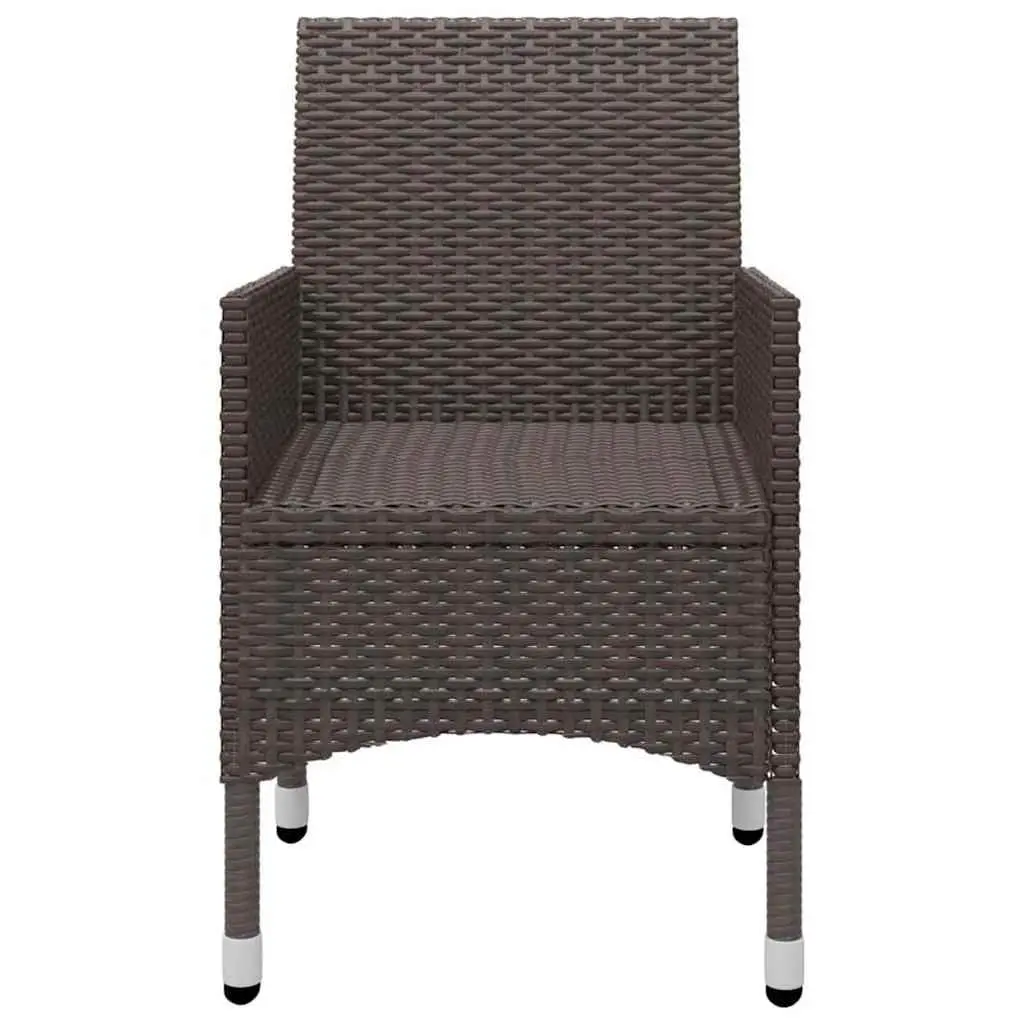 5 Piece Garden Dining Set Acacia Wood Steel Frame PE Rattan Brown