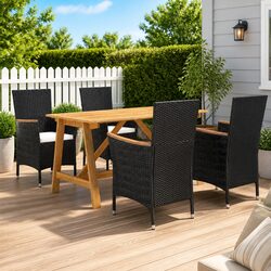 5 Piece Black Outdoor Dining Set for Your Patio
