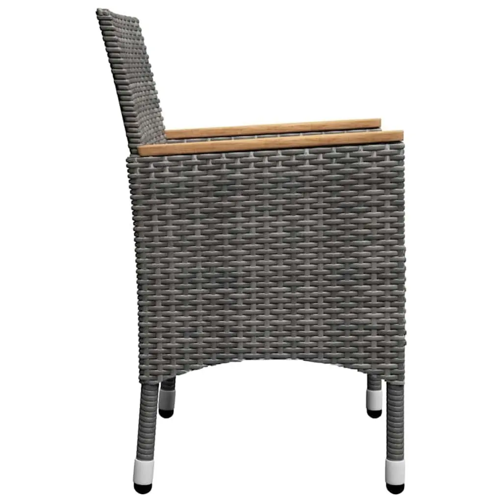 Garden Dining Set 5 Piece Outdoor Furniture Table Chairs Stools Grey
