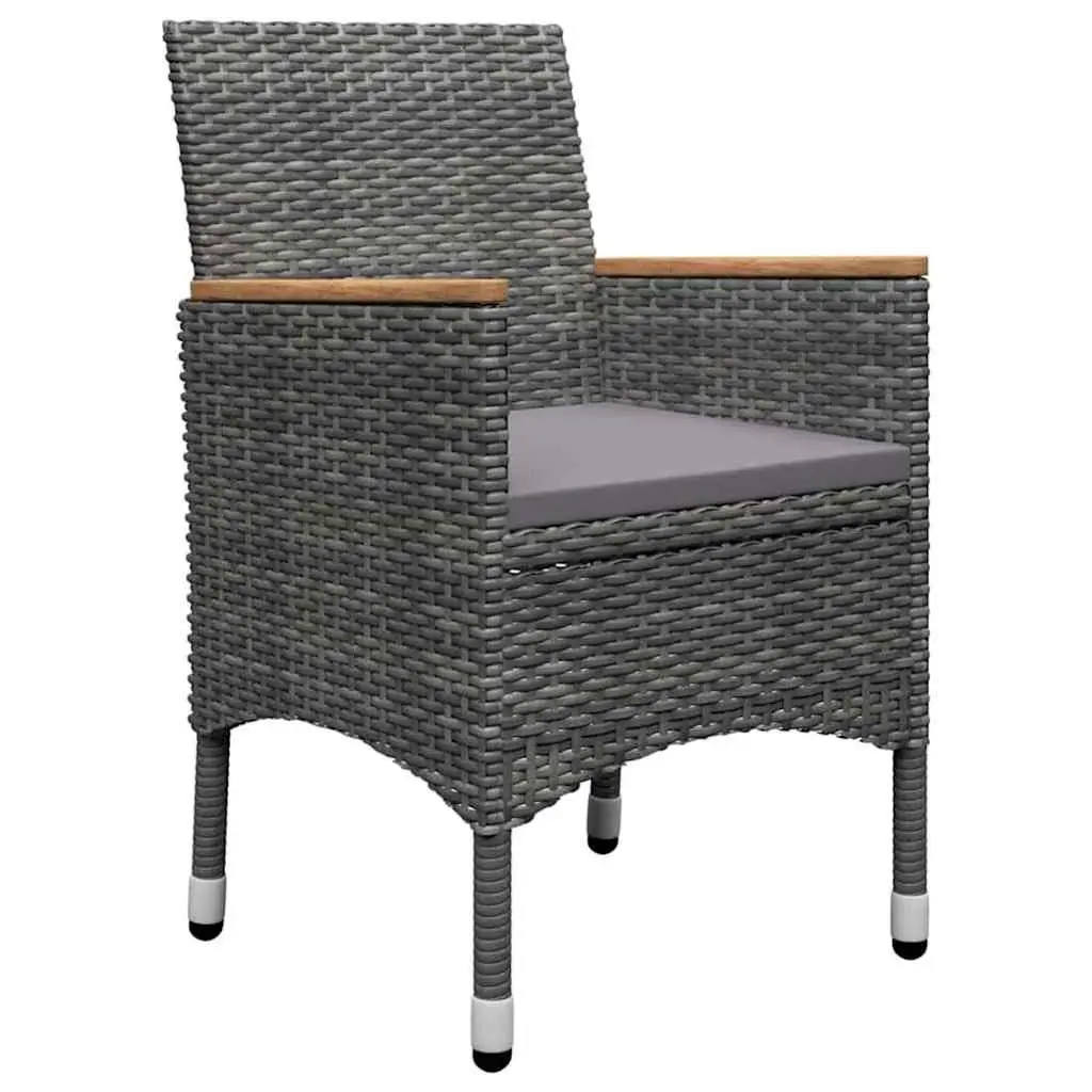 Garden Dining Set 5 Piece Outdoor Furniture Table Chairs Stools Grey
