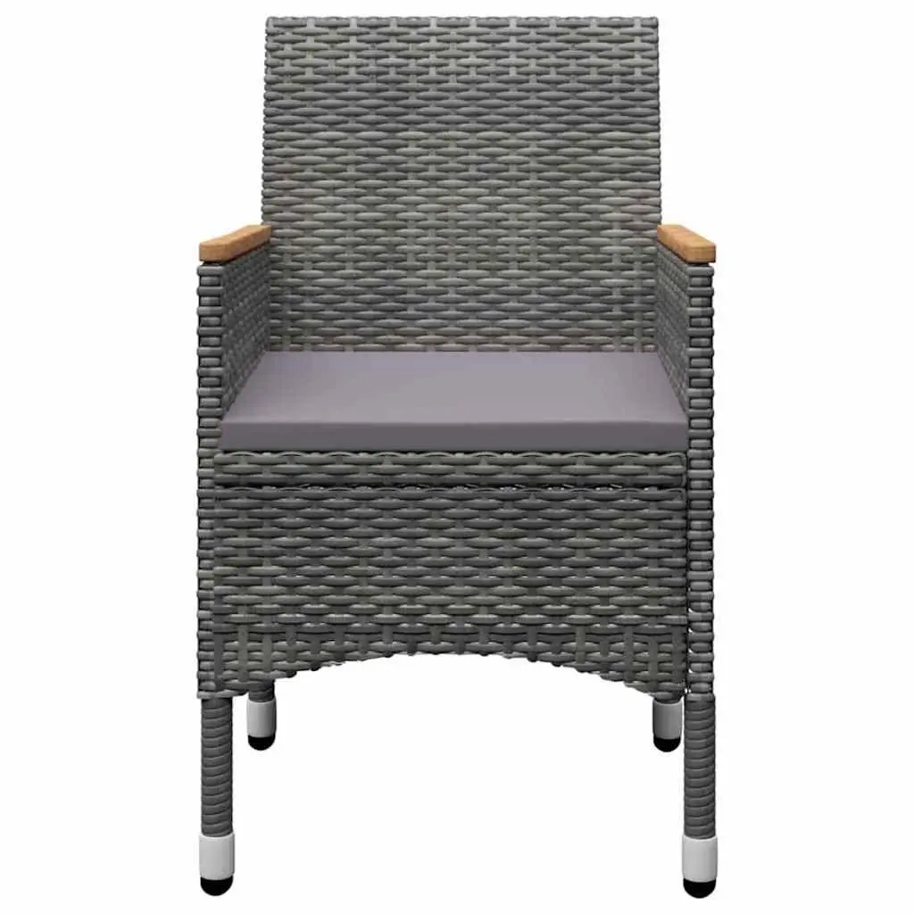 Garden Dining Set 5 Piece Outdoor Furniture Table Chairs Stools Grey