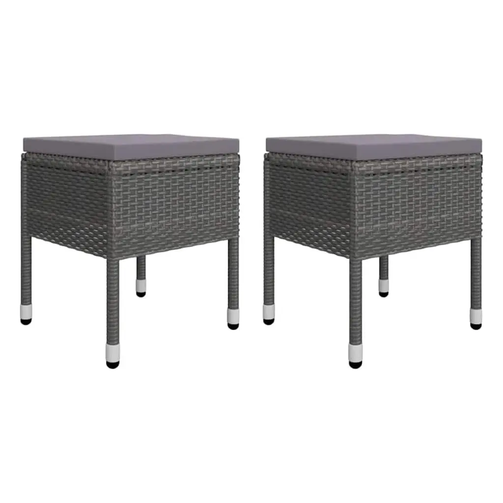 Garden Dining Set 5 Piece Outdoor Furniture Table Chairs Stools Grey