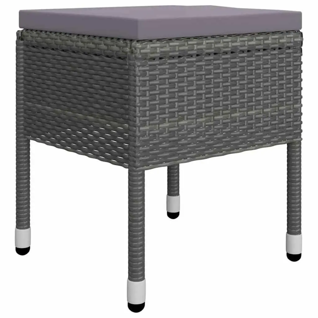 Garden Dining Set 5 Piece Outdoor Furniture Table Chairs Stools Grey