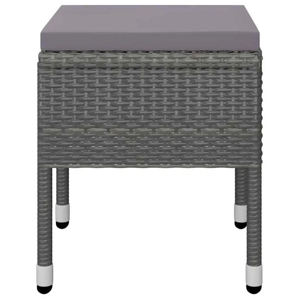 Garden Dining Set 5 Piece Outdoor Furniture Table Chairs Stools Grey