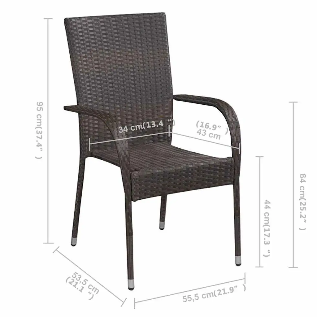 Garden Dining Set 5 Piece Brown Outdoor Furniture Table Chairs Patio Rattan