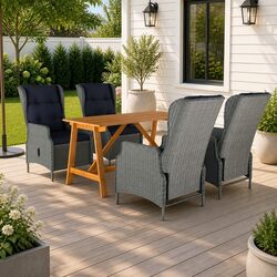 5-Piece Grey Patio Dining Set - Perfect for Any Outdoor Space