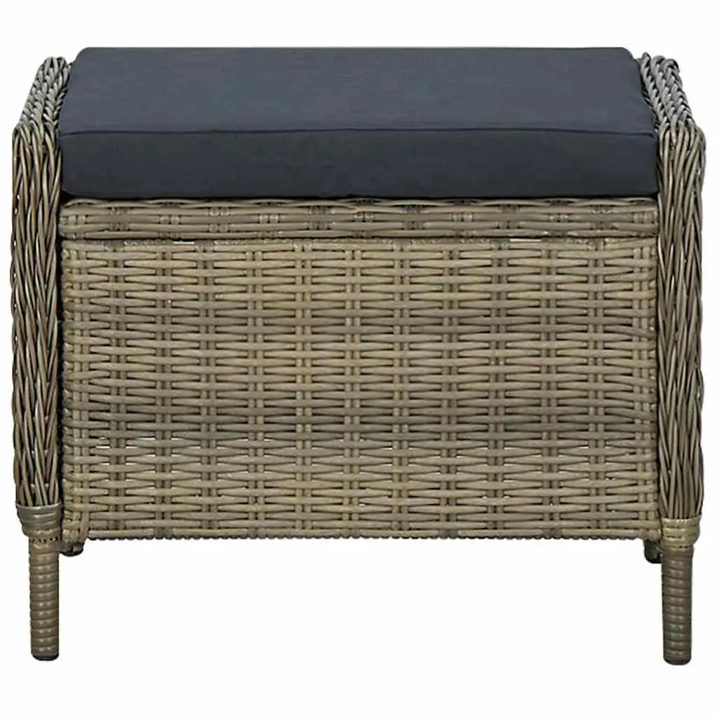 7 Piece Garden Dining Set Acacia Wood Rattan Brown