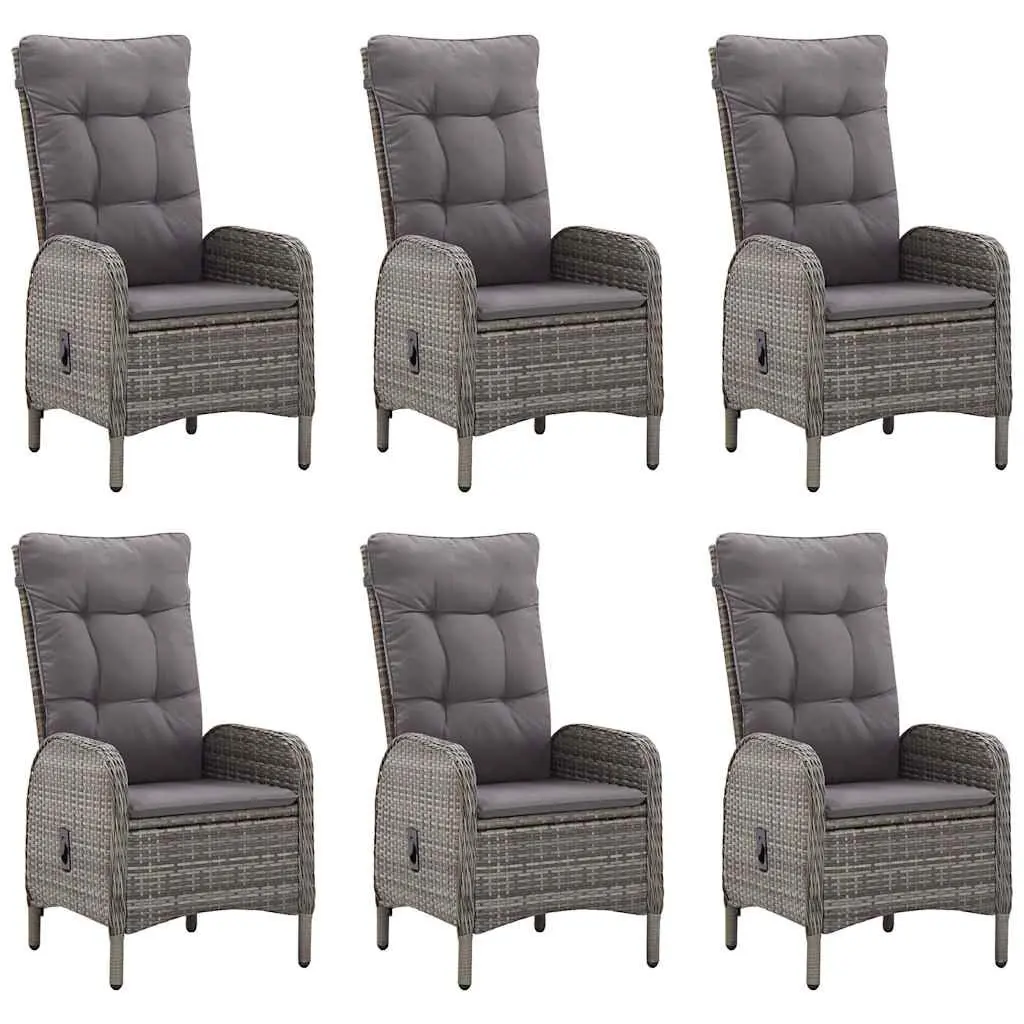 Garden Dining Set 7 Piece Outdoor Table Chairs Rattan Grey Furniture Patio