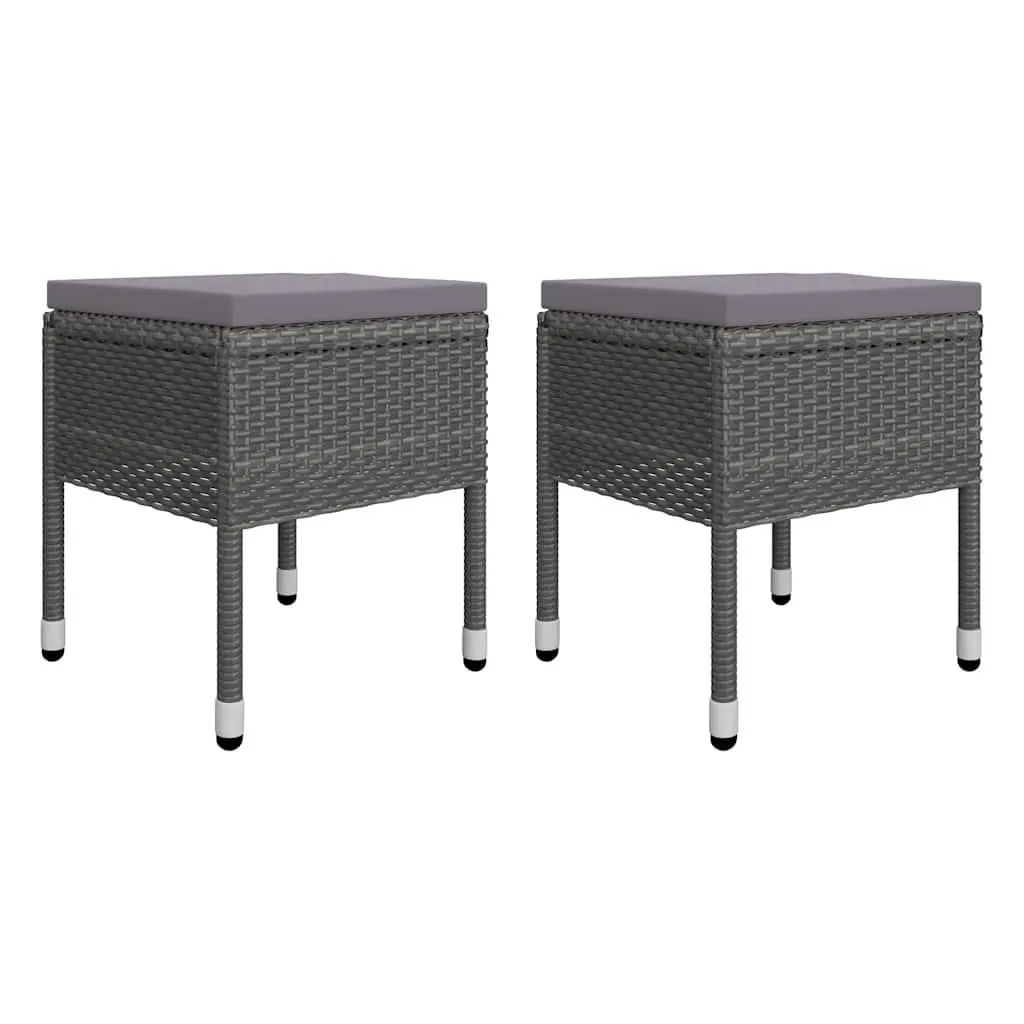 Garden Dining Set 9 Piece Outdoor Table Chairs Stools Grey Furniture