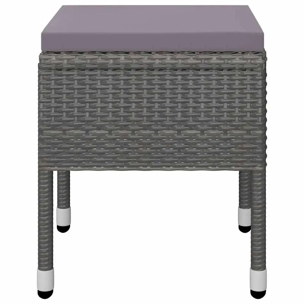 Garden Dining Set 9 Piece Outdoor Table Chairs Stools Grey Furniture