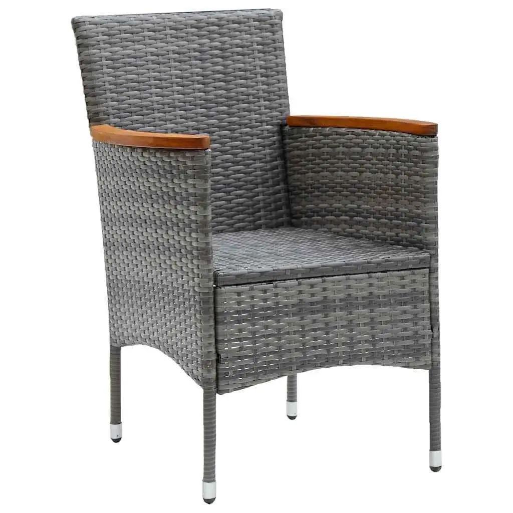 Garden Dining Set 9 Piece Outdoor Furniture Table Chairs Stools Grey