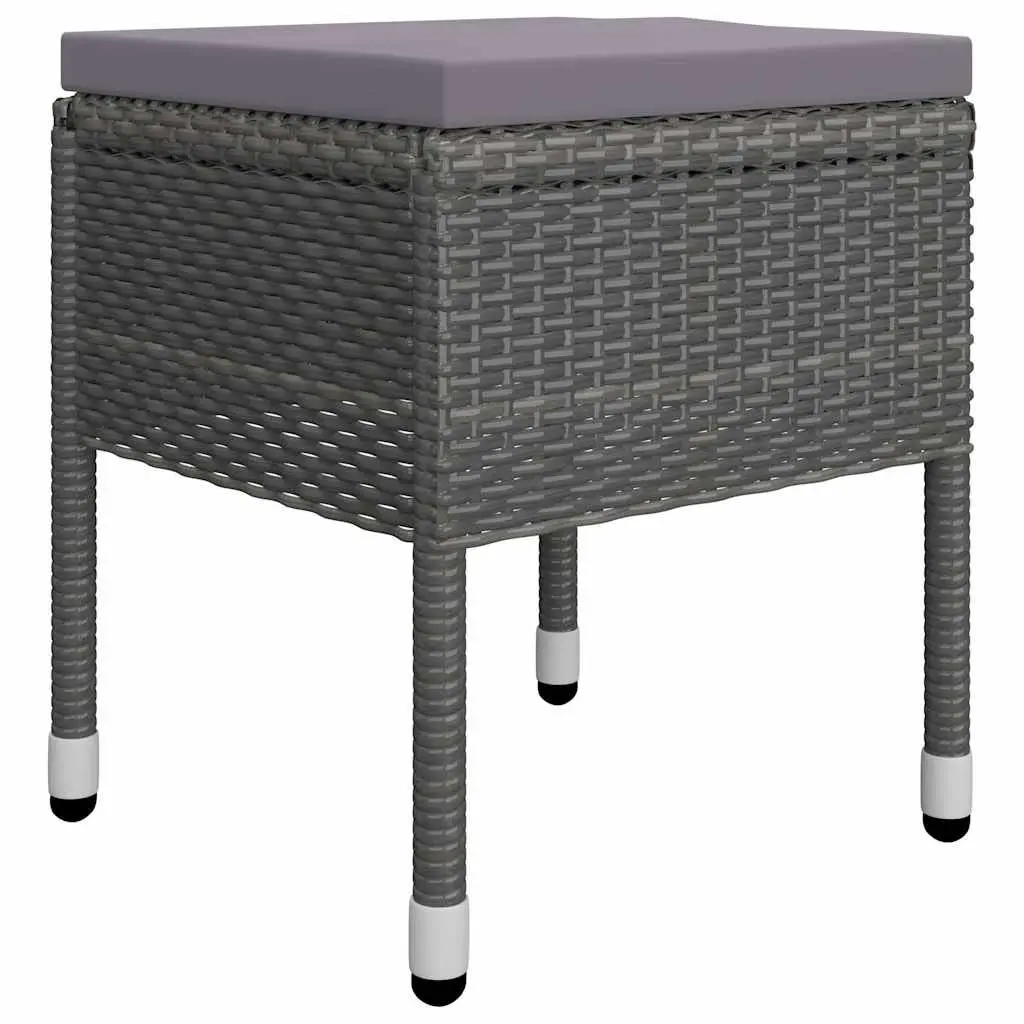 Garden Dining Set 9 Piece Outdoor Furniture Table Chairs Stools Grey