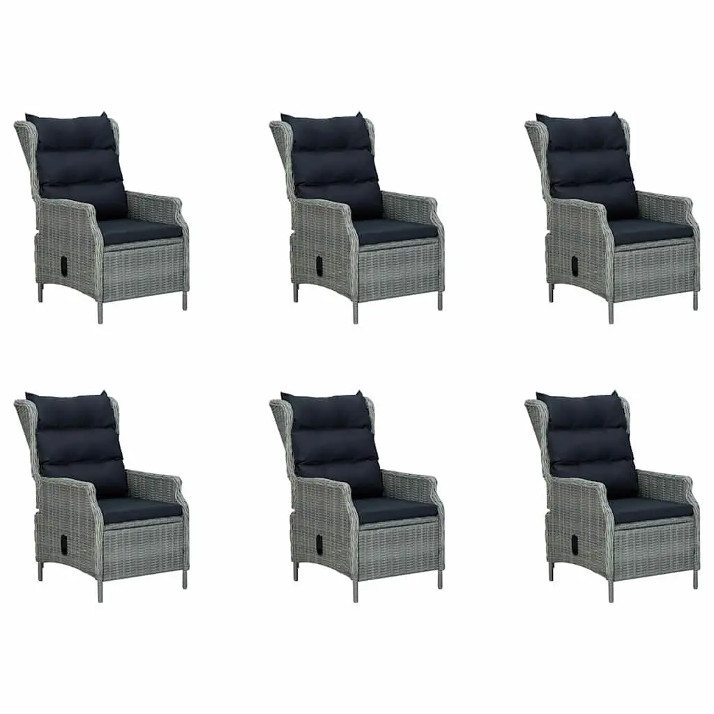 Garden Dining Set 9 Piece Outdoor Furniture Table Chairs Grey Patio Seating