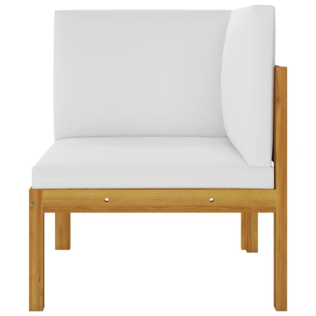 2-Seater Garden Bench Rope Weave Backrest Outdoor Seating Cream Cushions