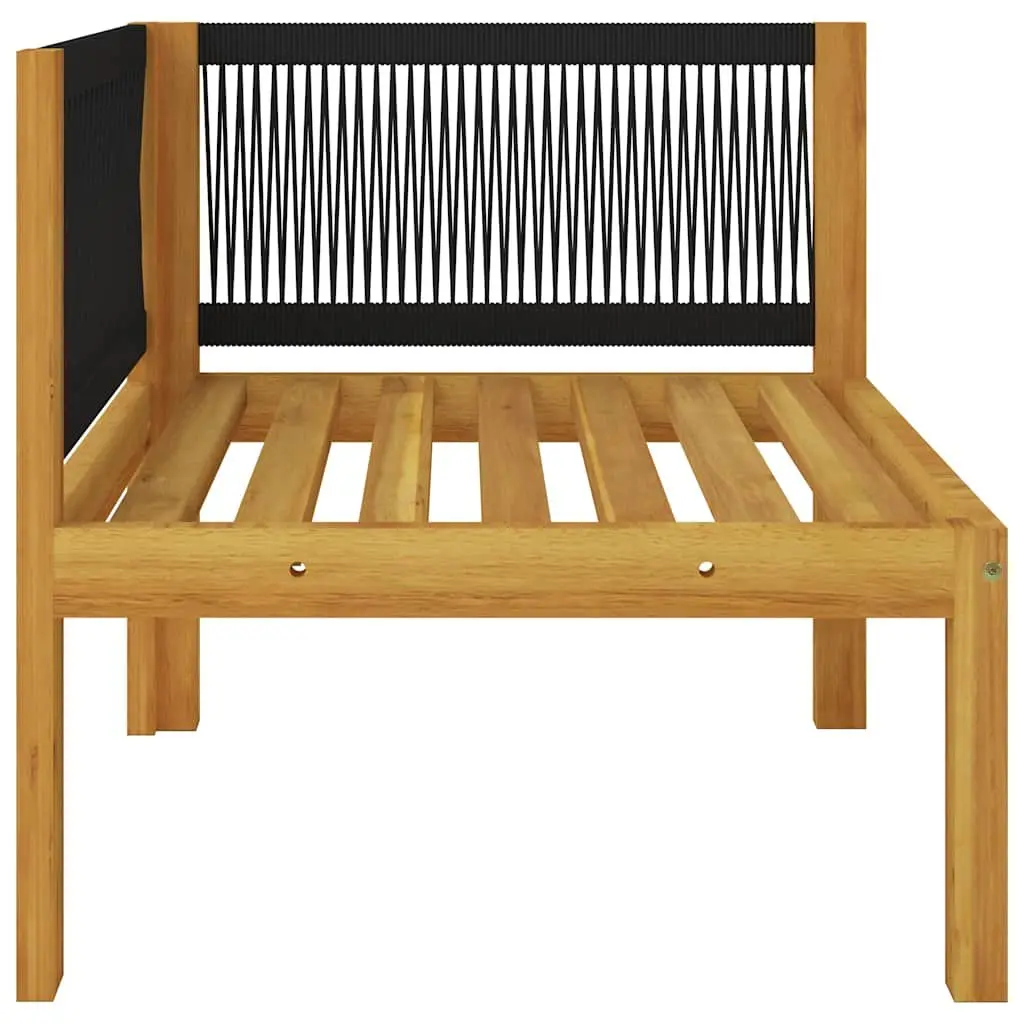 2-Seater Garden Bench Rope Weave Backrest Outdoor Seating Cream Cushions