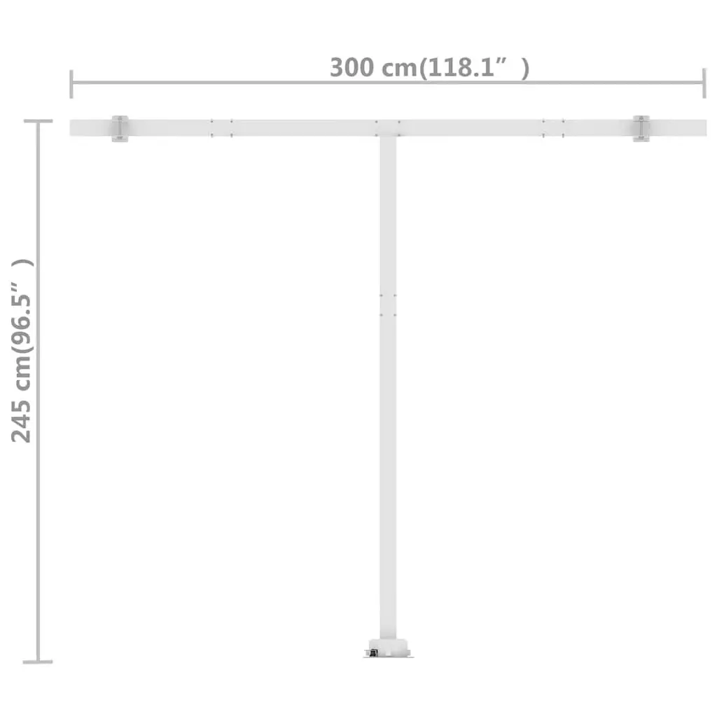 Freestanding Retractable Awning Aluminium 300x250 cm Blue