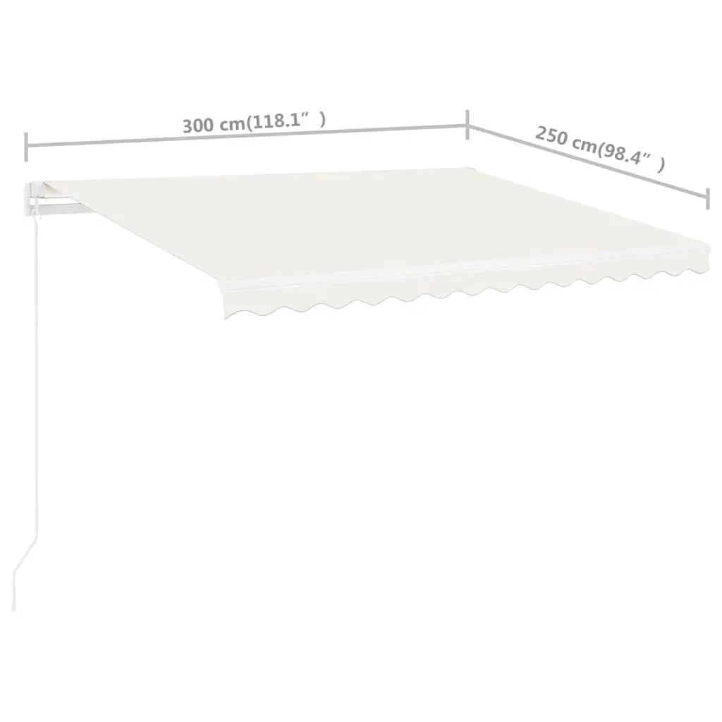 Retractable Awning Manual Freestanding Aluminium 300x250 cm Cream