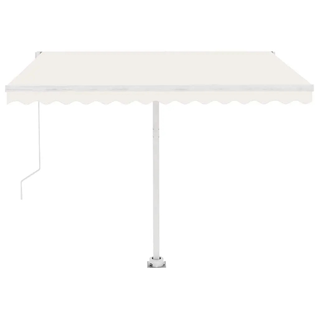 Retractable Awning Manual Freestanding Aluminium 300x250 cm Cream