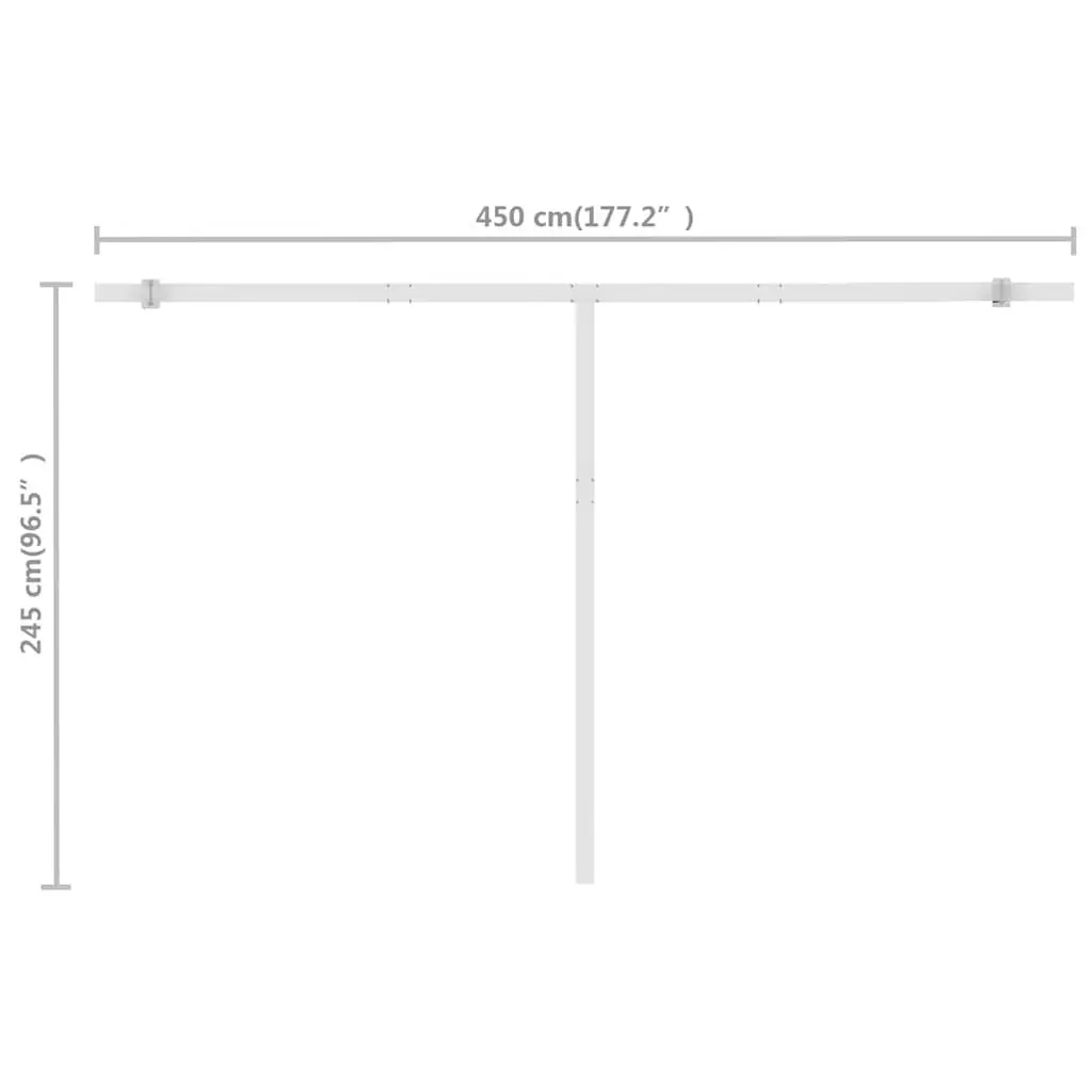 Freestanding Retractable Awning Outdoor Shade Cream 400x300cm Adjustable Height and Angle Rust Resistant Aluminium Frame