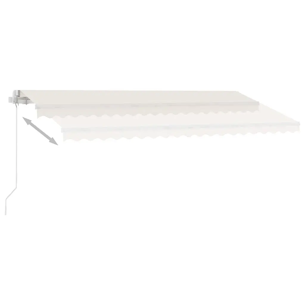 Freestanding Retractable Awning Outdoor Shade Cream 400x300cm Adjustable Height and Angle Rust Resistant Aluminium Frame