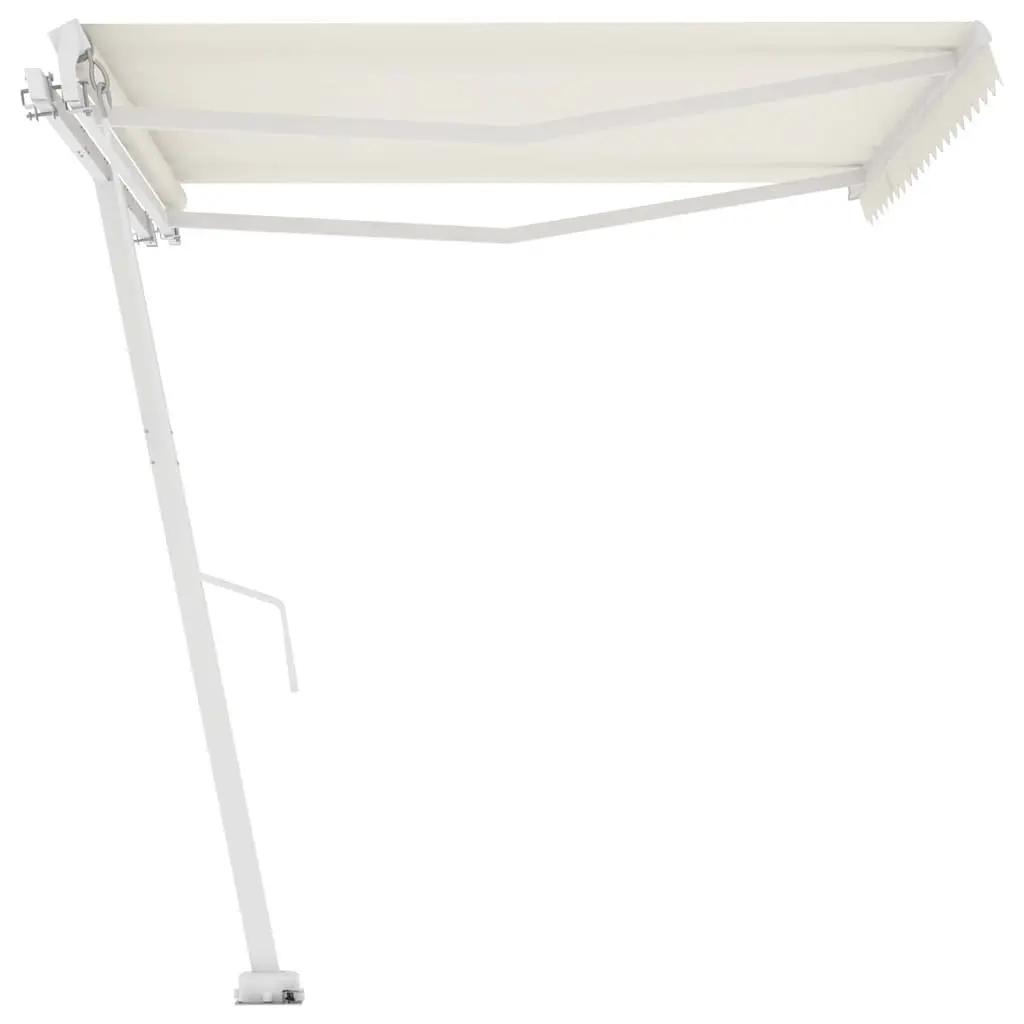 Freestanding Retractable Awning Outdoor Shade Cream 400x300cm Adjustable Height and Angle Rust Resistant Aluminium Frame