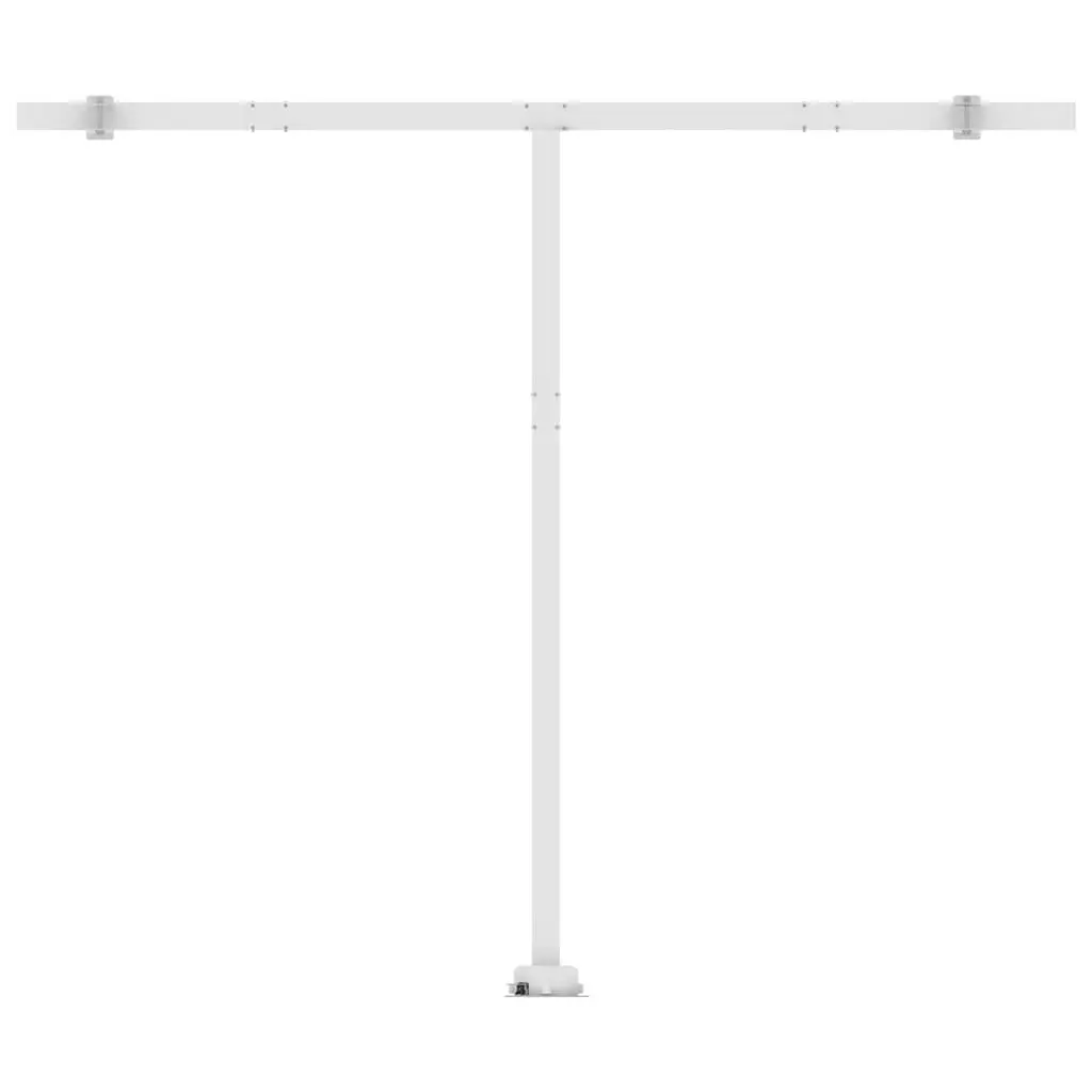 Retractable Freestanding Awning Anthracite 400x300cm Adjustable Height Manual Crank Water and UV Resistant Polyester Fabric