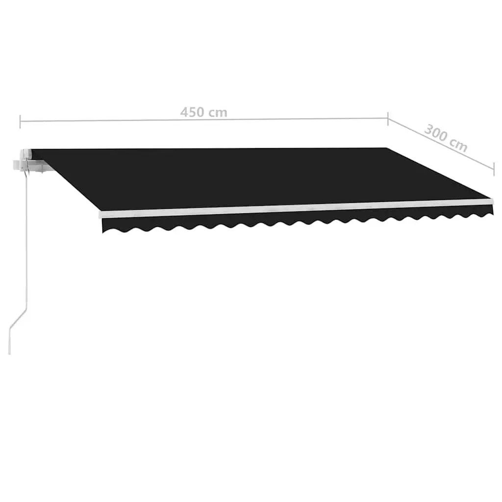 Freestanding Retractable Awning Manual Operation 450x300cm Anthracite Rust-Resistant Aluminium Frame High-Density Polyester Fabric