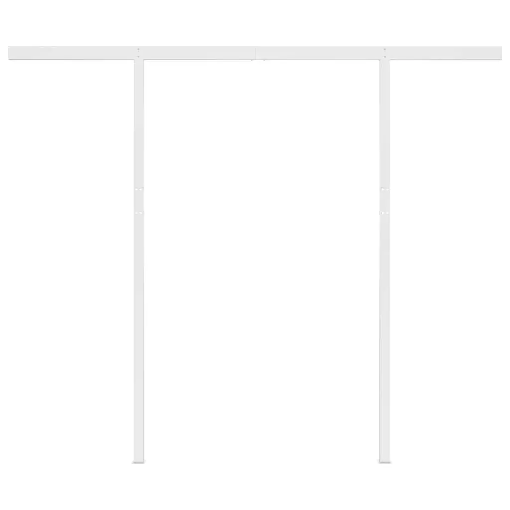 Manual Retractable Awning Aluminium Frame 3x2.5m Blue White Outdoor Shade