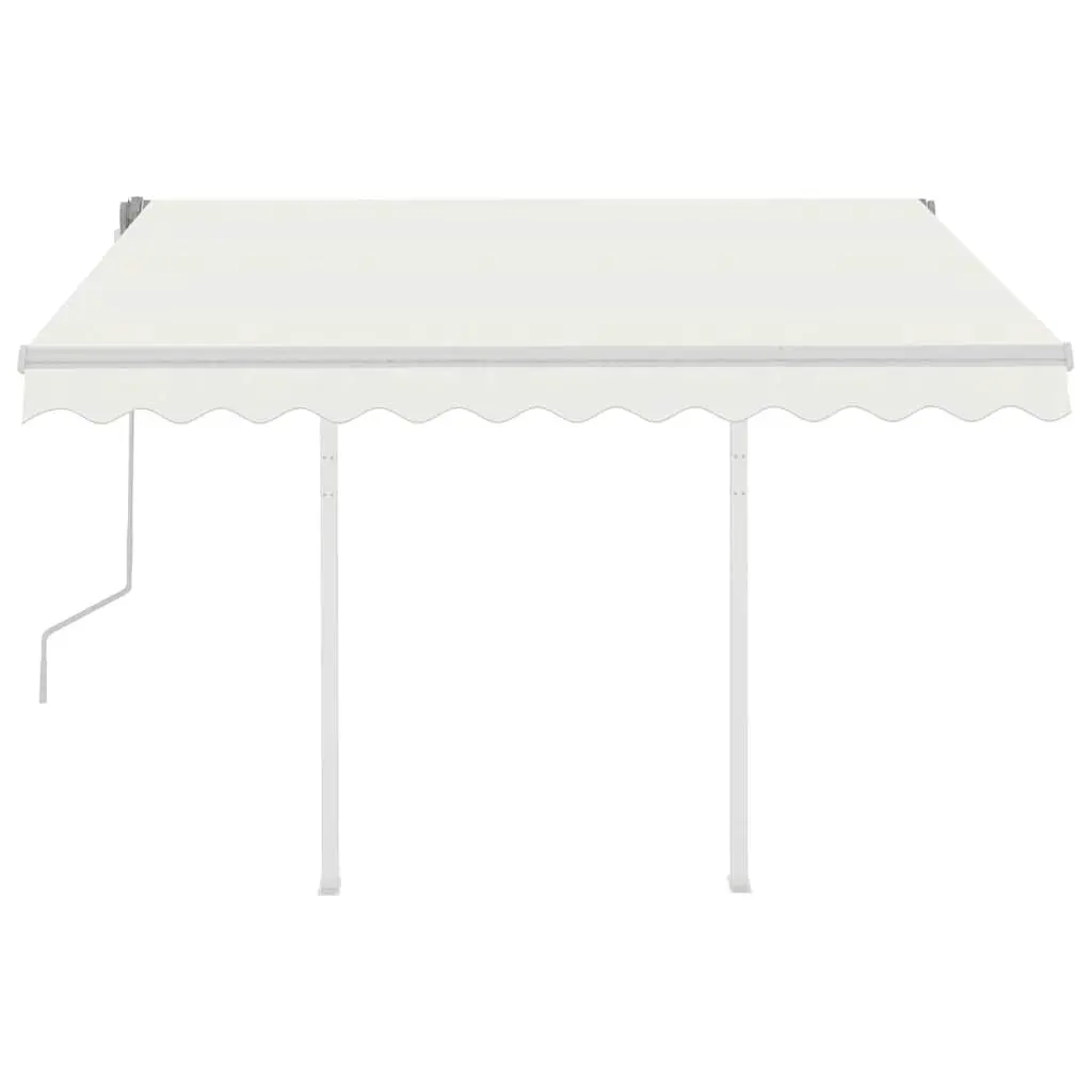 Manual Retractable Awning Aluminium 3x2.5m Cream Outdoor Garden Shade