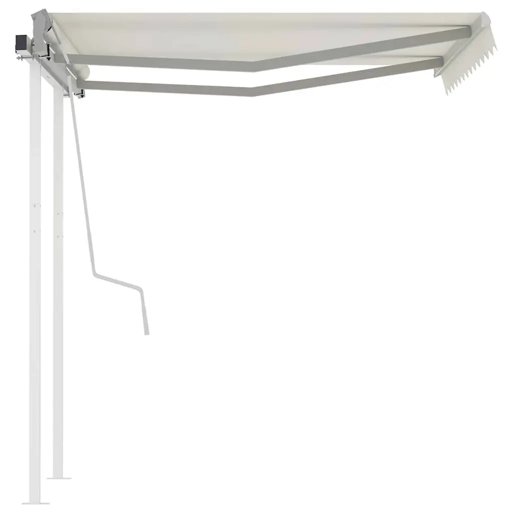Manual Retractable Awning Aluminium 3x2.5m Cream Outdoor Garden Shade
