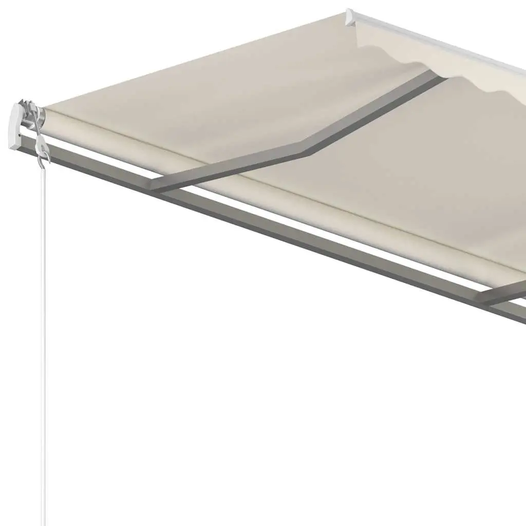 Manual Retractable Awning Aluminium 3x2.5m Cream Outdoor Garden Shade