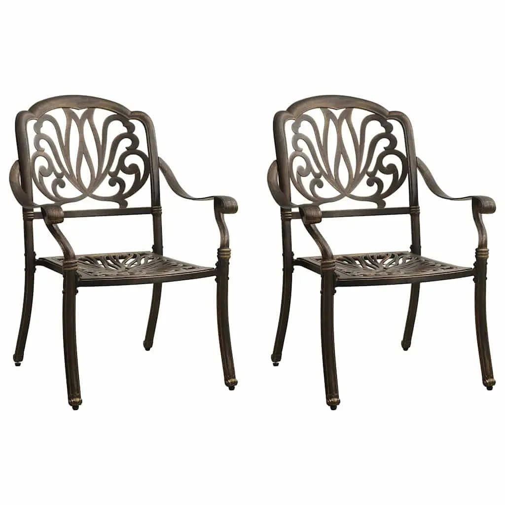3 Piece Bistro Set Outdoor Garden Furniture Table Chairs Patio Seating Bronze