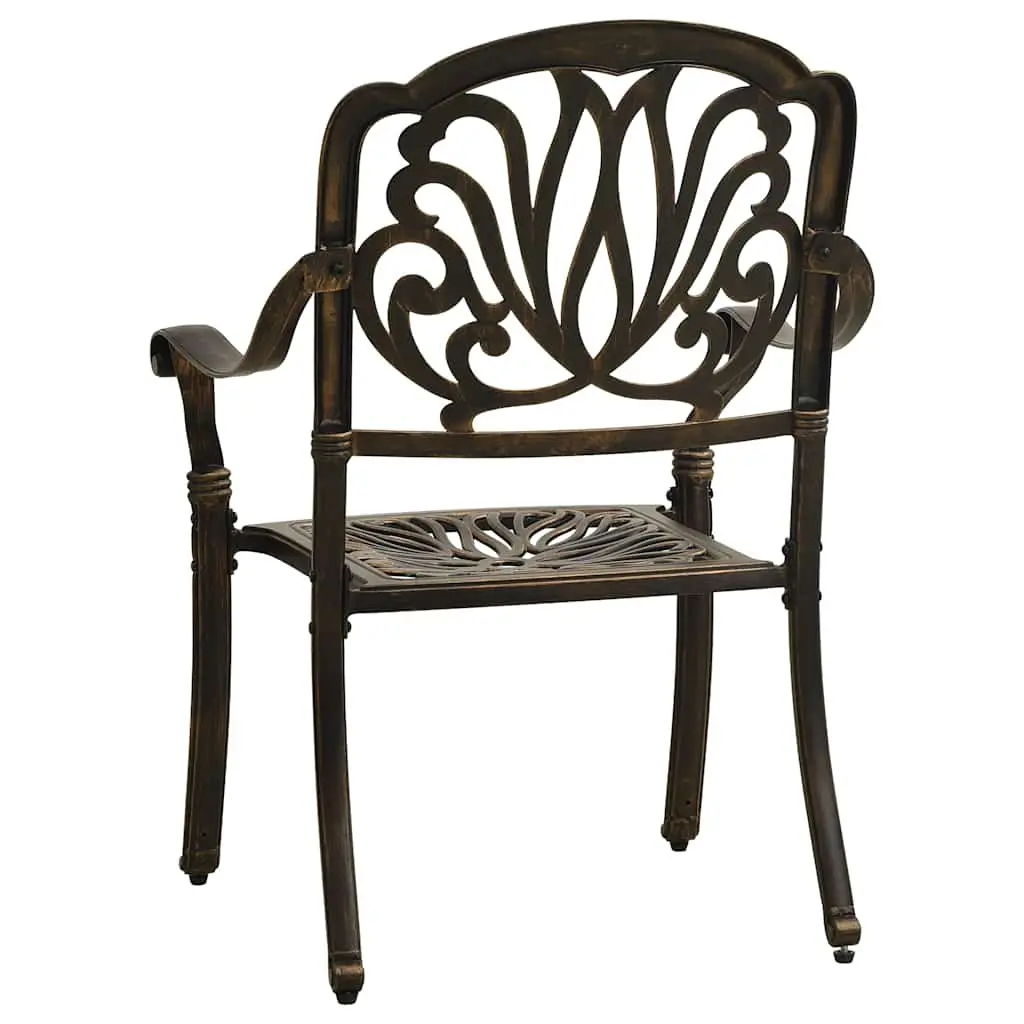 3 Piece Bistro Set Outdoor Garden Furniture Table Chairs Patio Seating Bronze