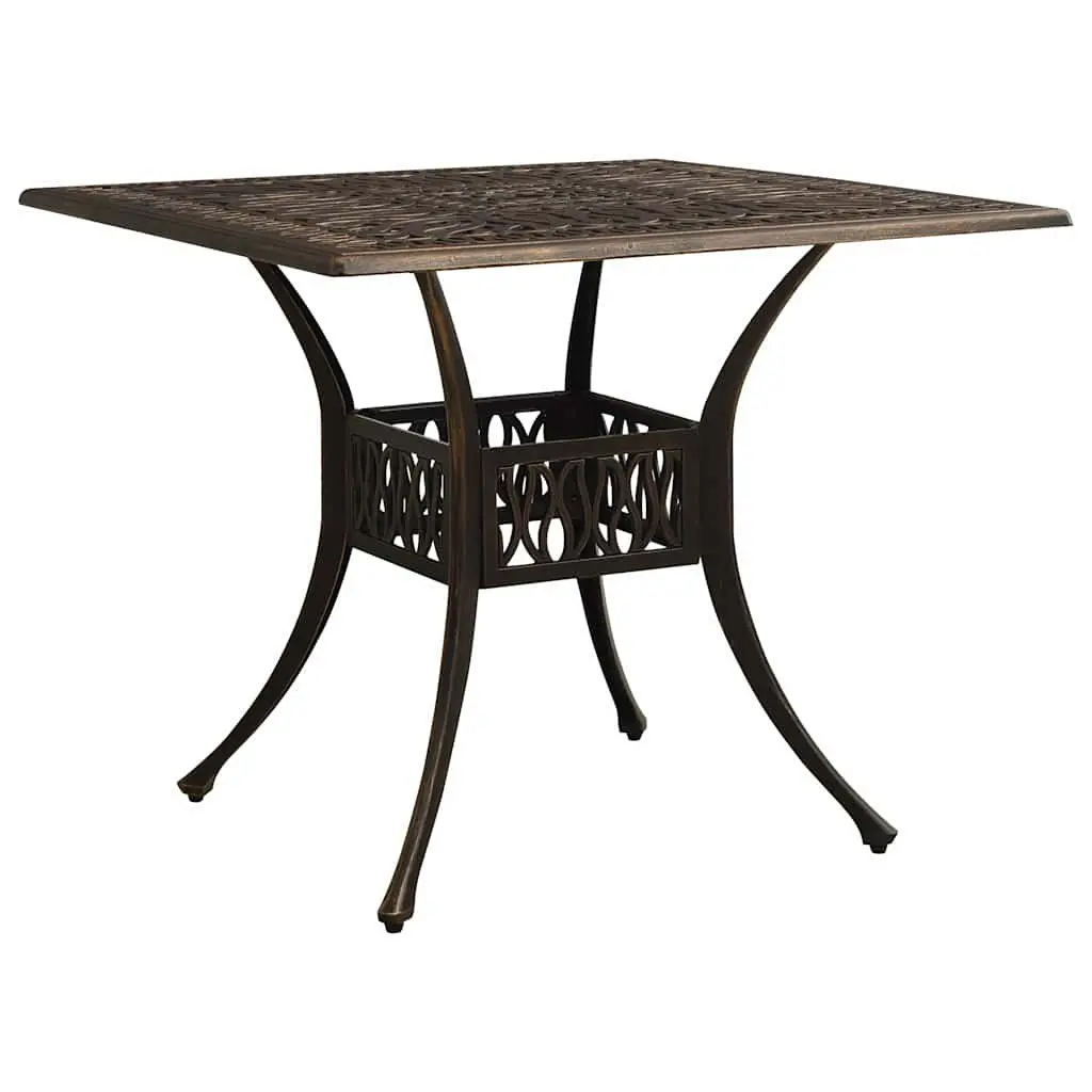 3 Piece Bistro Set Cast Aluminium Outdoor Garden Furniture Table Chairs Brown