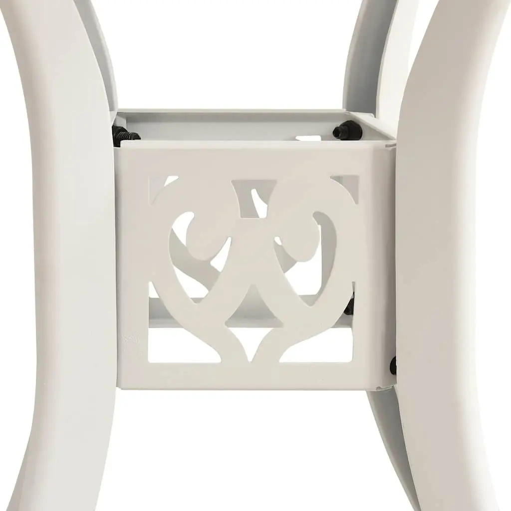 3 Piece Bistro Set Cast Aluminium White Outdoor Garden Furniture Patio Chairs