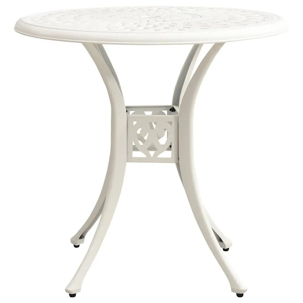 3 Piece Bistro Set Cast Aluminium White Outdoor Garden Furniture Patio Chairs