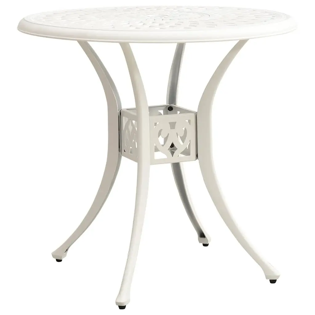 3 Piece Bistro Set Cast Aluminium White Outdoor Garden Furniture Patio Chairs