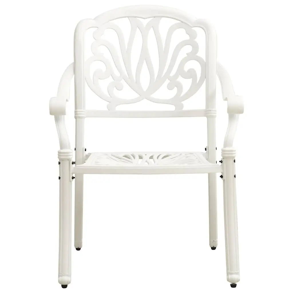 5 Piece Bistro Set Cast Aluminium White Outdoor Garden Patio Furniture Table