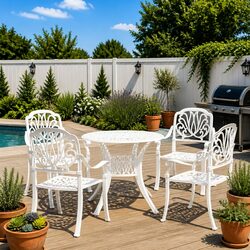Practical 5 Piece Outdoor Bistro Set for Garden Use