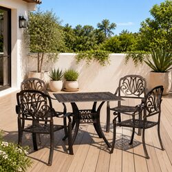 Practical 5-Piece Bistro Set for Garden or Patio Use