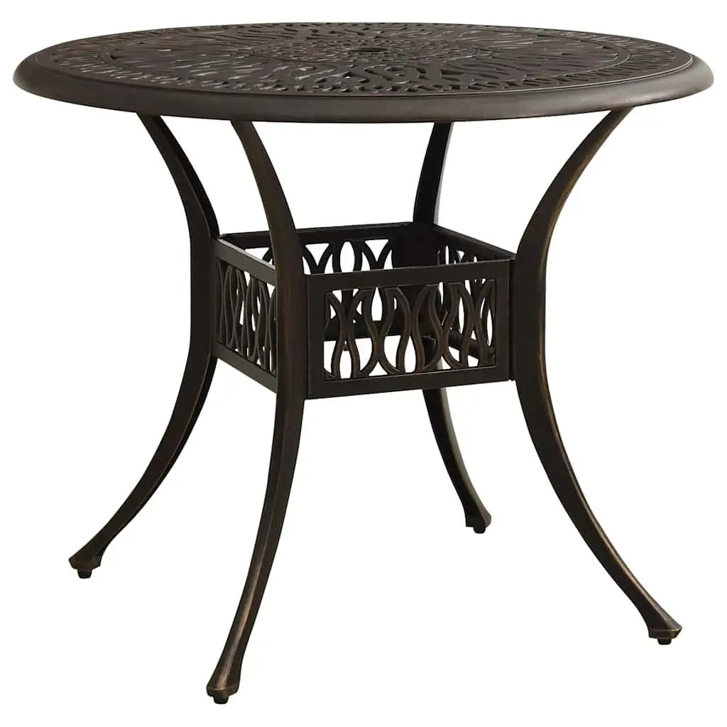 Bistro Set Outdoor Furniture Brown Cast Aluminium 5 Piece Patio Table Chairs