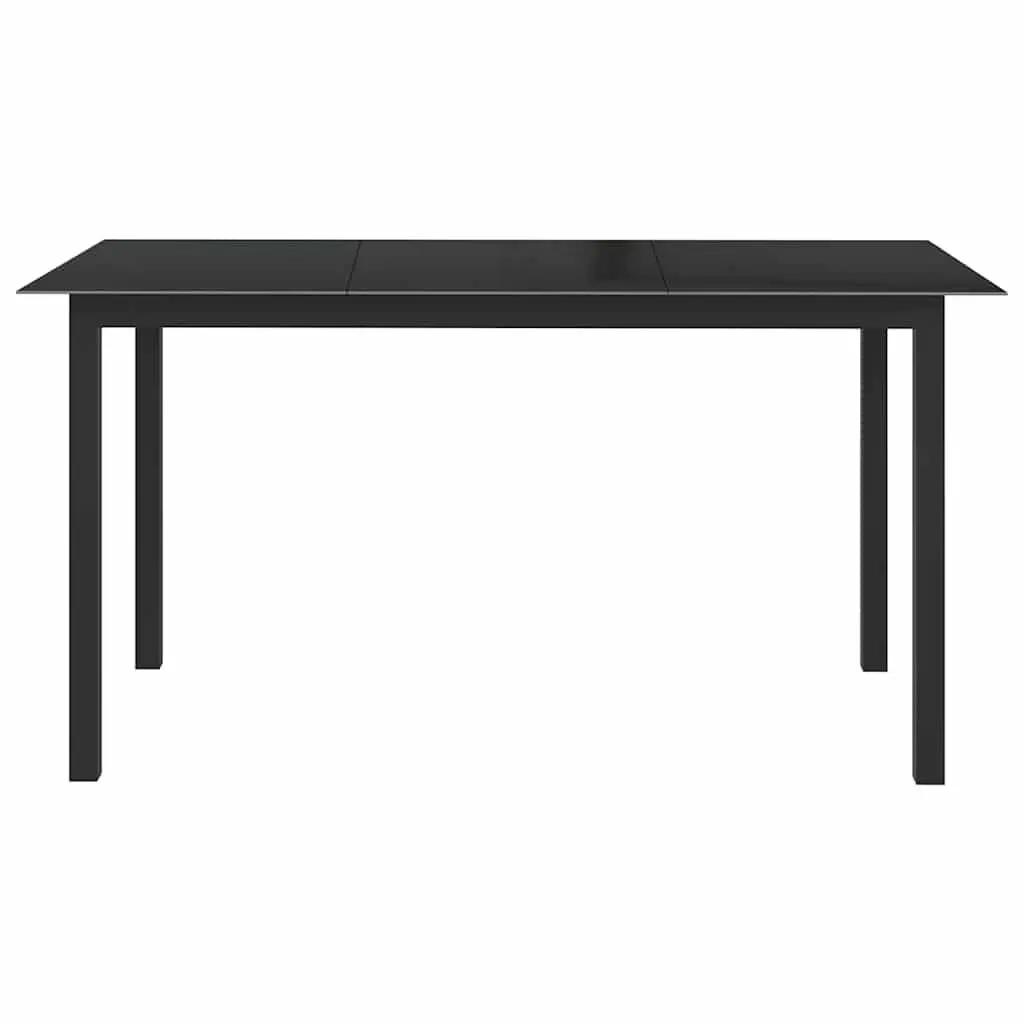 7 Piece Anthracite Garden Dining Set Aluminium Frame Glass Table Outdoor Patio