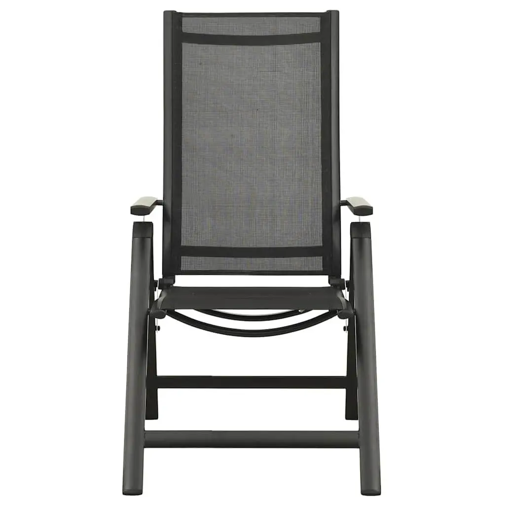 7 Piece Anthracite Garden Dining Set Aluminium Frame Glass Table Outdoor Patio