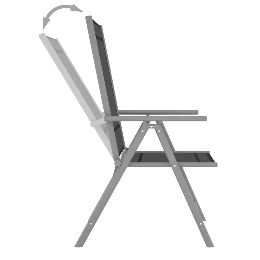 Outdoor Dining Set Aluminium Frame Glass Tabletop Textilene Chairs 5 Piece Silver