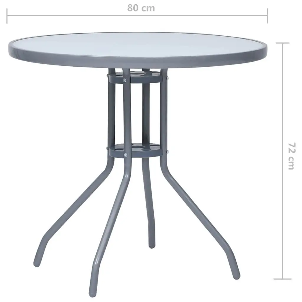 Outdoor Dining Set Aluminium Frame Glass Tabletop Textilene Chairs 5 Piece Silver