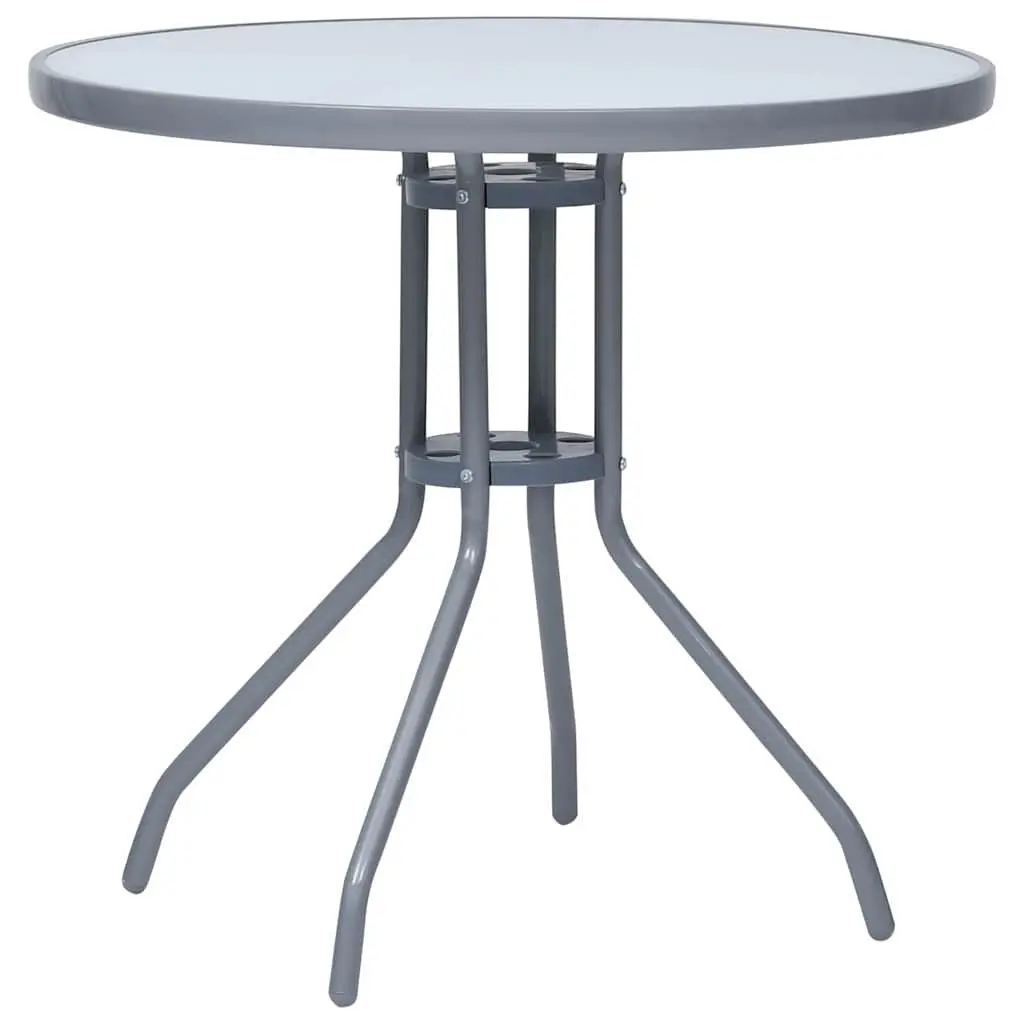 Outdoor Dining Set Aluminium Frame Glass Tabletop Textilene Chairs 5 Piece Silver