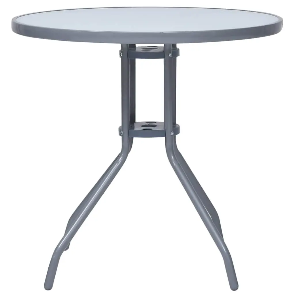 Outdoor Dining Set Aluminium Frame Glass Tabletop Textilene Chairs 5 Piece Silver
