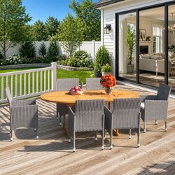 Practical 7 Piece Garden Dining Set for Outdoor Use