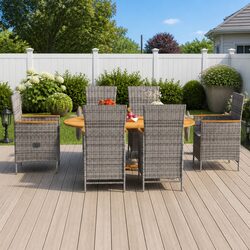 Practical 7-Piece Garden Dining Set for Family Gatherings